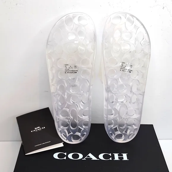 COACH ULYSSA RUBBER SLIDE/SHOES, THE SIZE 11B, THE COLOR IS "CLEAR", 100% RUBBER - Picture 7 of 13